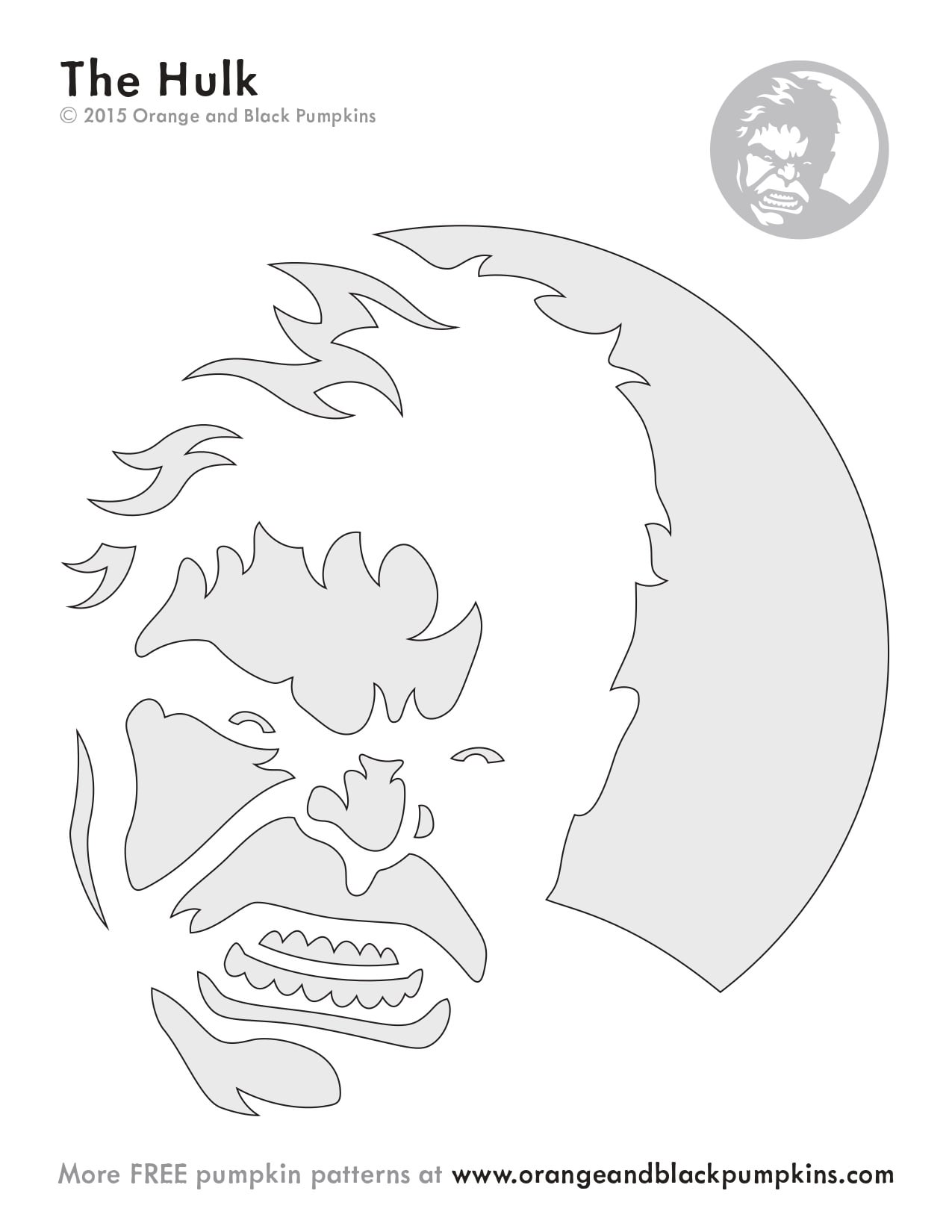 Marvel avengers hulk free pumpkin stencil