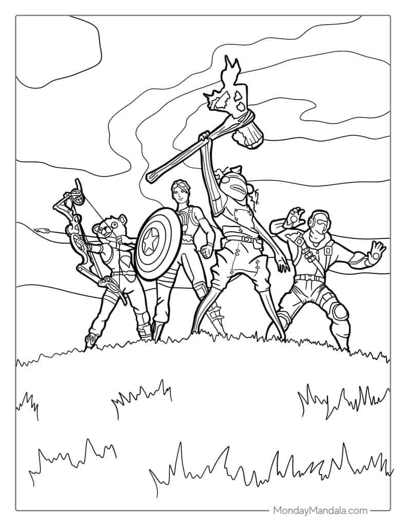 Fortnite coloring pages free pdf printables