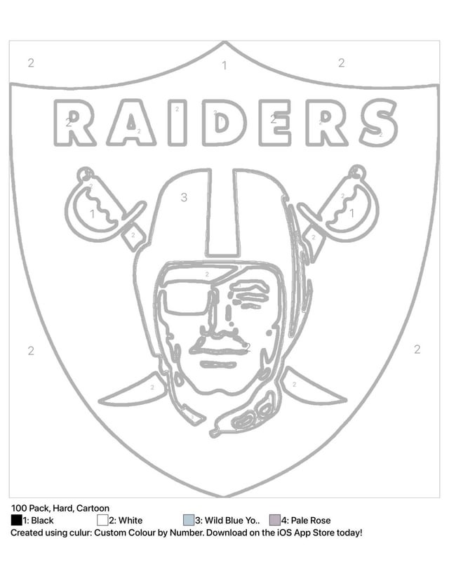 Oakland raiders logo color by numbersð roaklandraiders