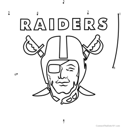Oakland raiders logo dot to dot printable worksheet