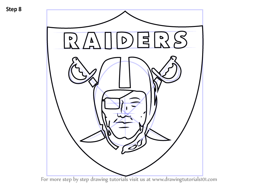 How to draw oakland raiders logo nfl step by step