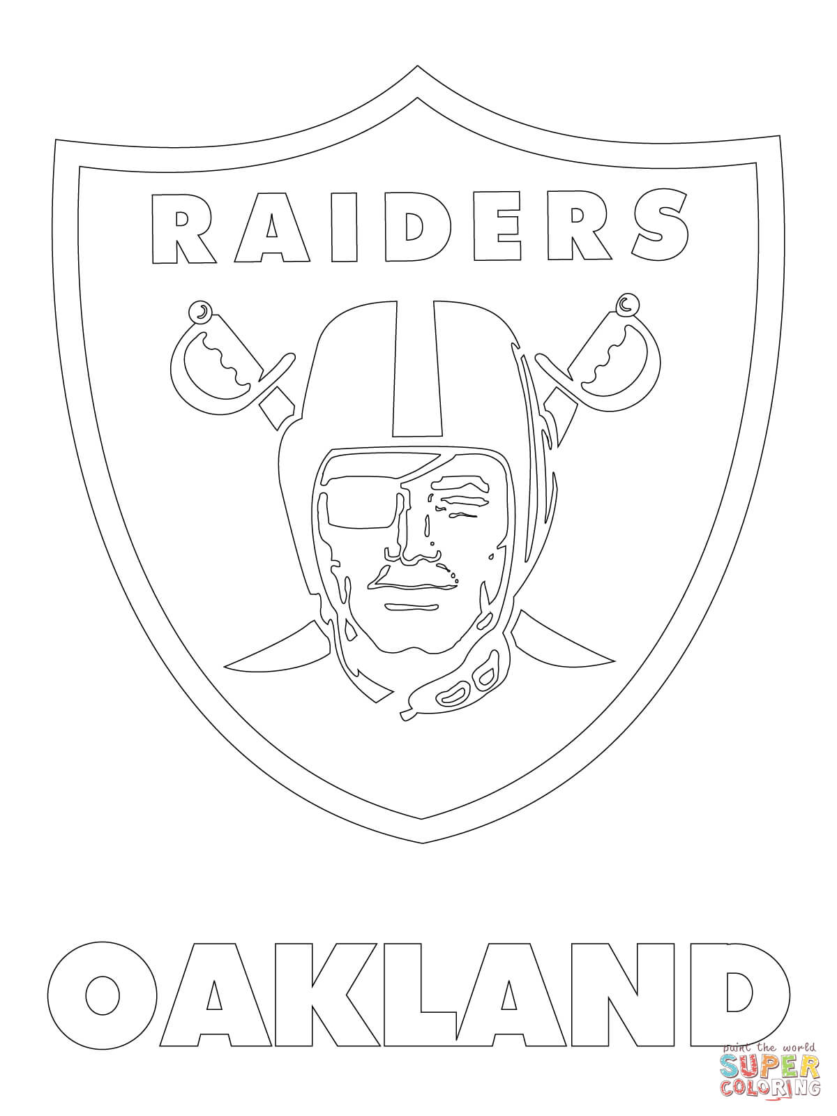 Oakland raiders logo coloring page free printable coloring pages