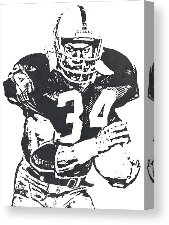 Bo jackson oakland raiders watercolor strokes pixel art canvas print canvas art by joe hamilton