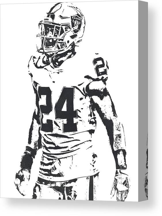 Johnathan abram las vegas raiders watercolor strokes pixel art canvas print canvas art by joe hamilton