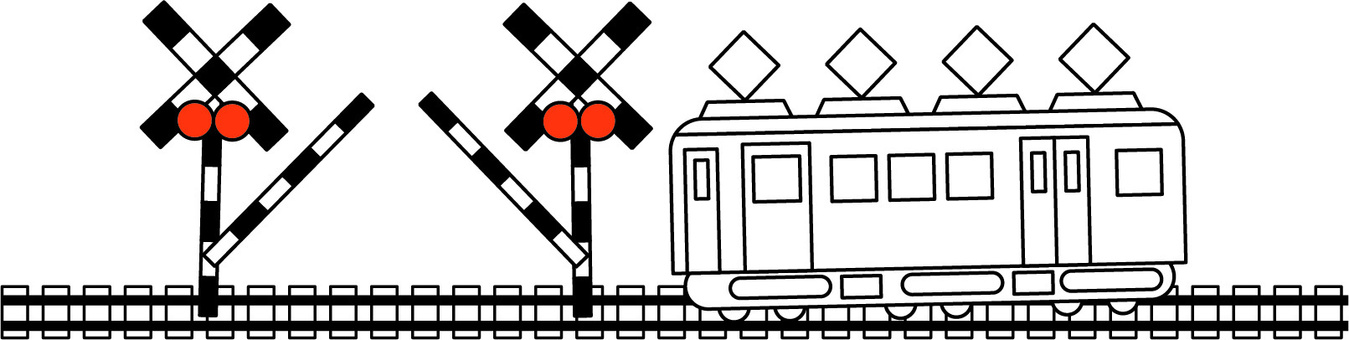 Free vectors railroad crossing railroad train passing wait