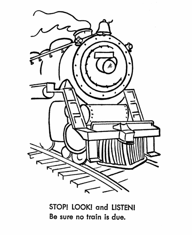Railroad safety coloring pages