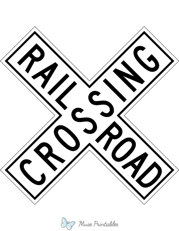 Printable railroad crossing crossbuck sign