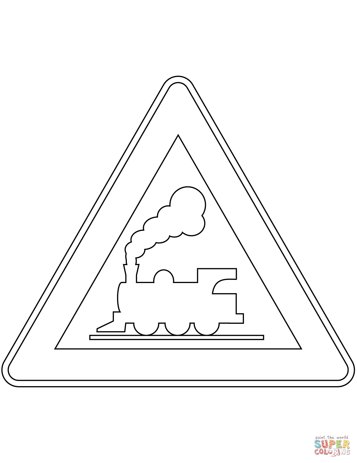 Railroad crossing sign in argentina coloring page free printable coloring pages