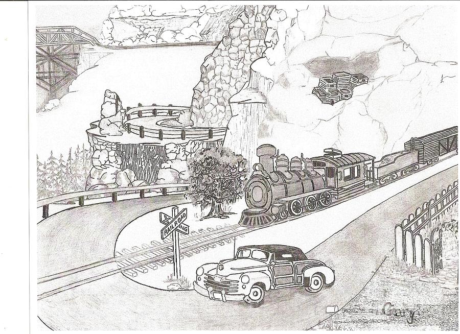 Rail road crossing drawing by garland bell
