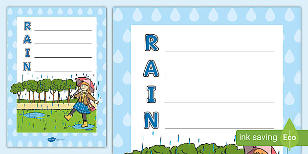 Rain acrostic poem template