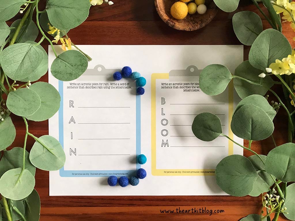 Free printable acrostic poem templates for may â the art kit