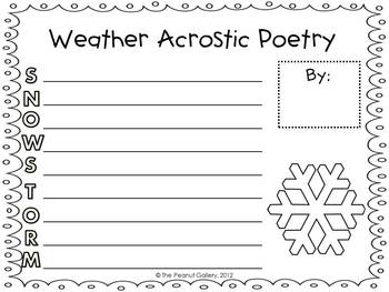 Weather acrostic poetry by the peanut circus tpt