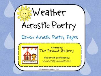 Weather acrostic poetry by the peanut circus tpt