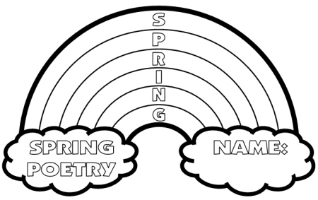 Spring acrostic poem spring acrostic poem in rainbow shaped templates