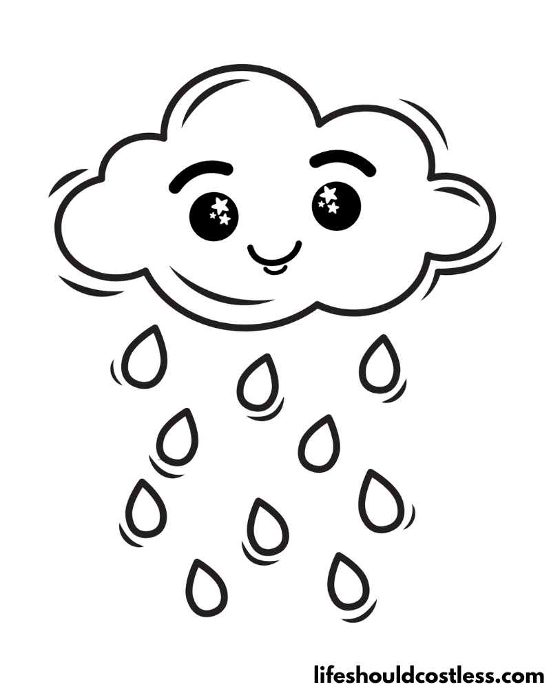 Rain coloring pages free printable pdf templates