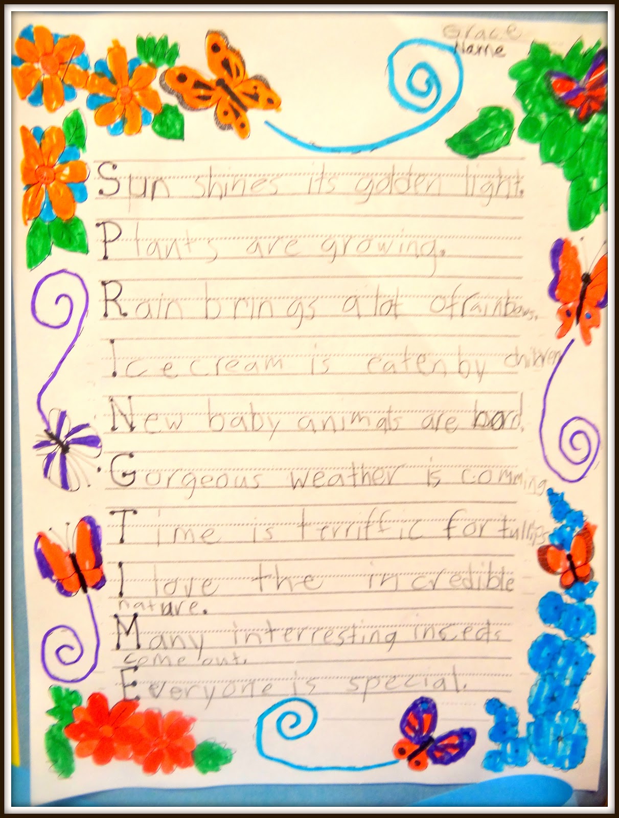 Spring acrostic poetry â patties classroom