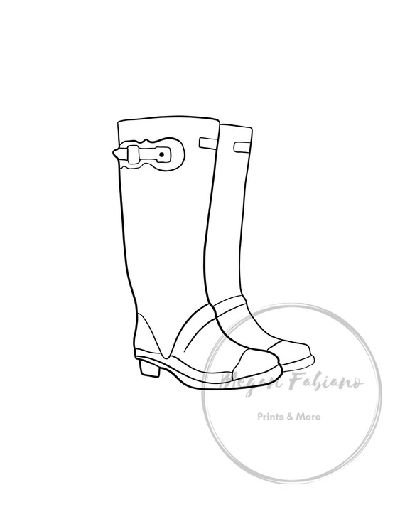 Rain boots art great gift minimalistic print black and white drawing entryway art digital print art mud room dãcor line art