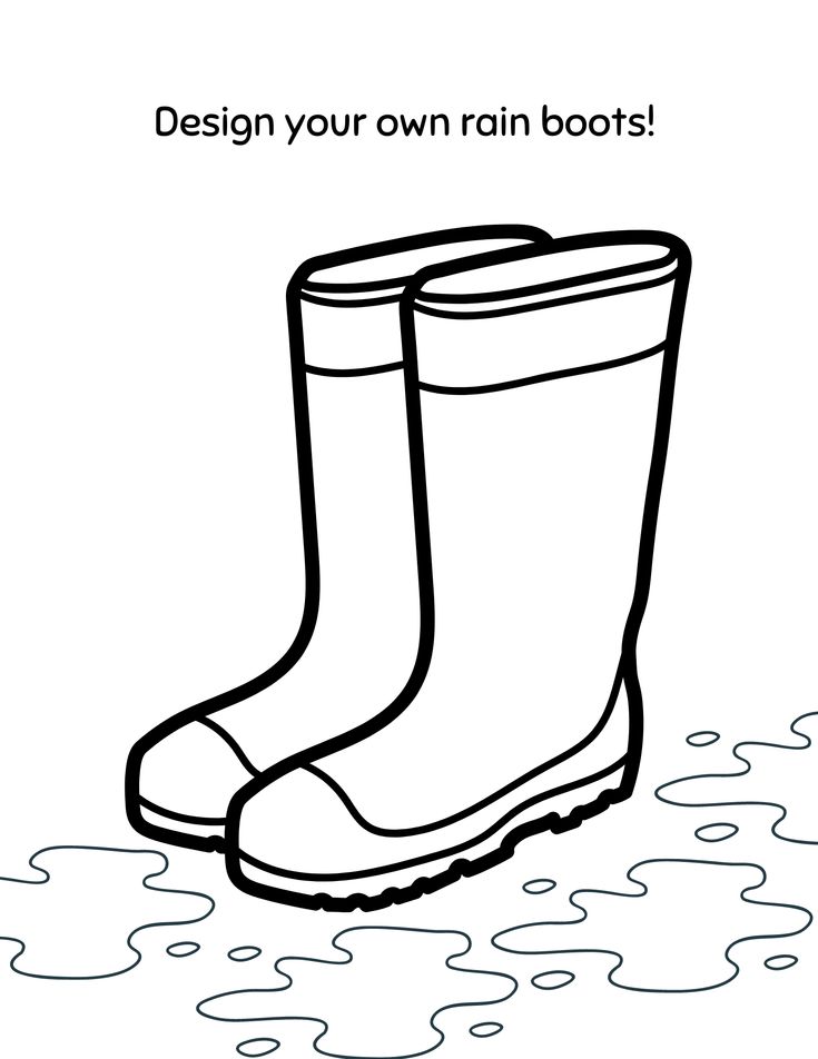 Spring coloring page spring coloring pages wellies boots kids rain boots