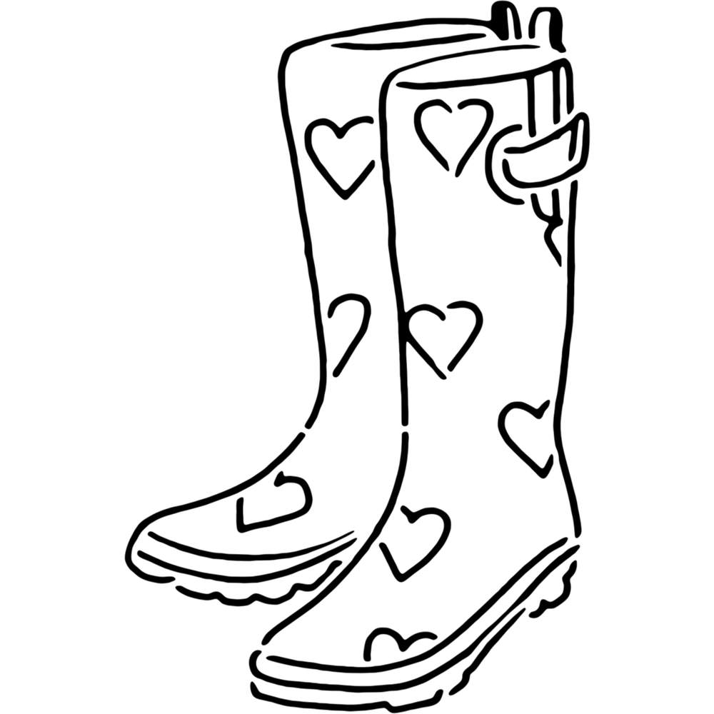 Rubber boots wall stencils templates ws