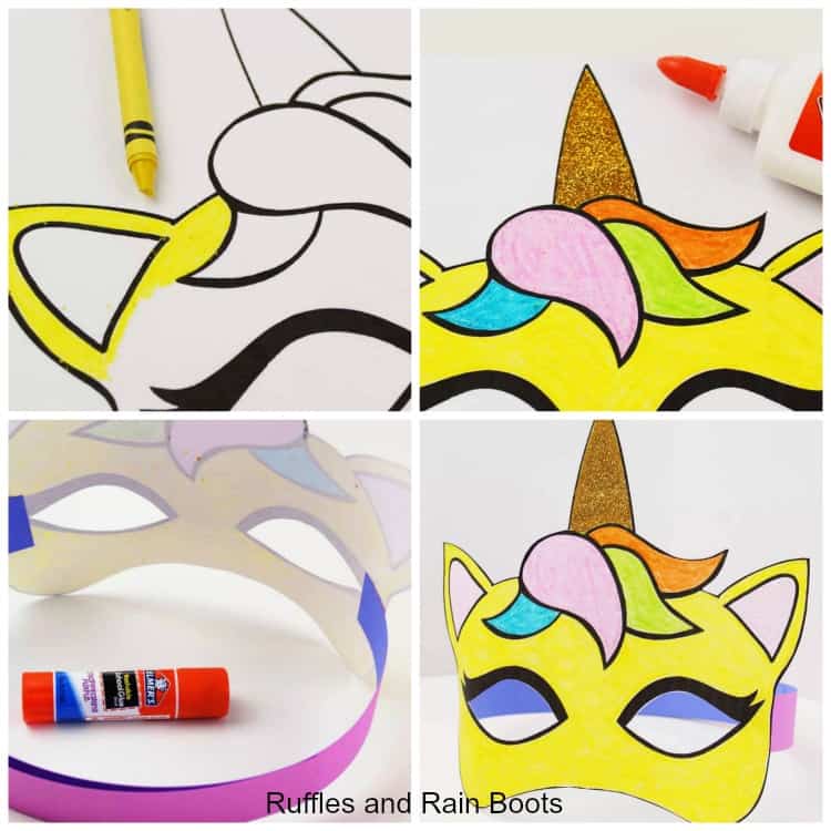 Free printable unicorn mask and coloring page