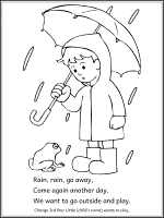 Rain rain go away coloring pages and printable activities