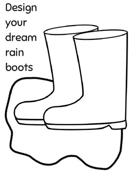 Rainboots coloring by watkins wacky worksheets tpt