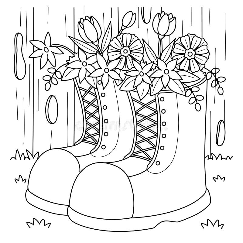 Boots colouring stock illustrations â boots colouring stock illustrations vectors clipart