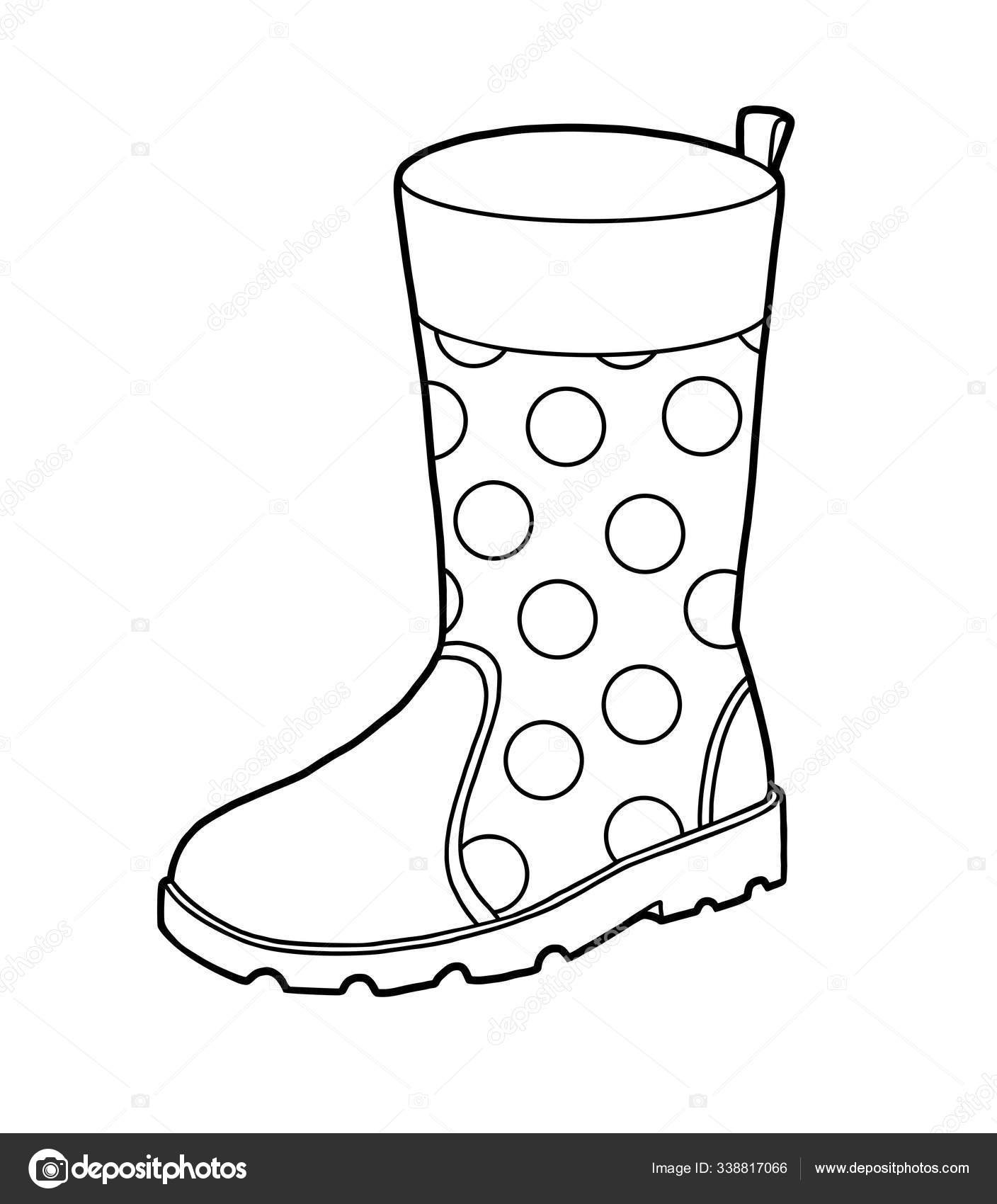 Coloring book for children rubber boots stock vector by ksenyasavva