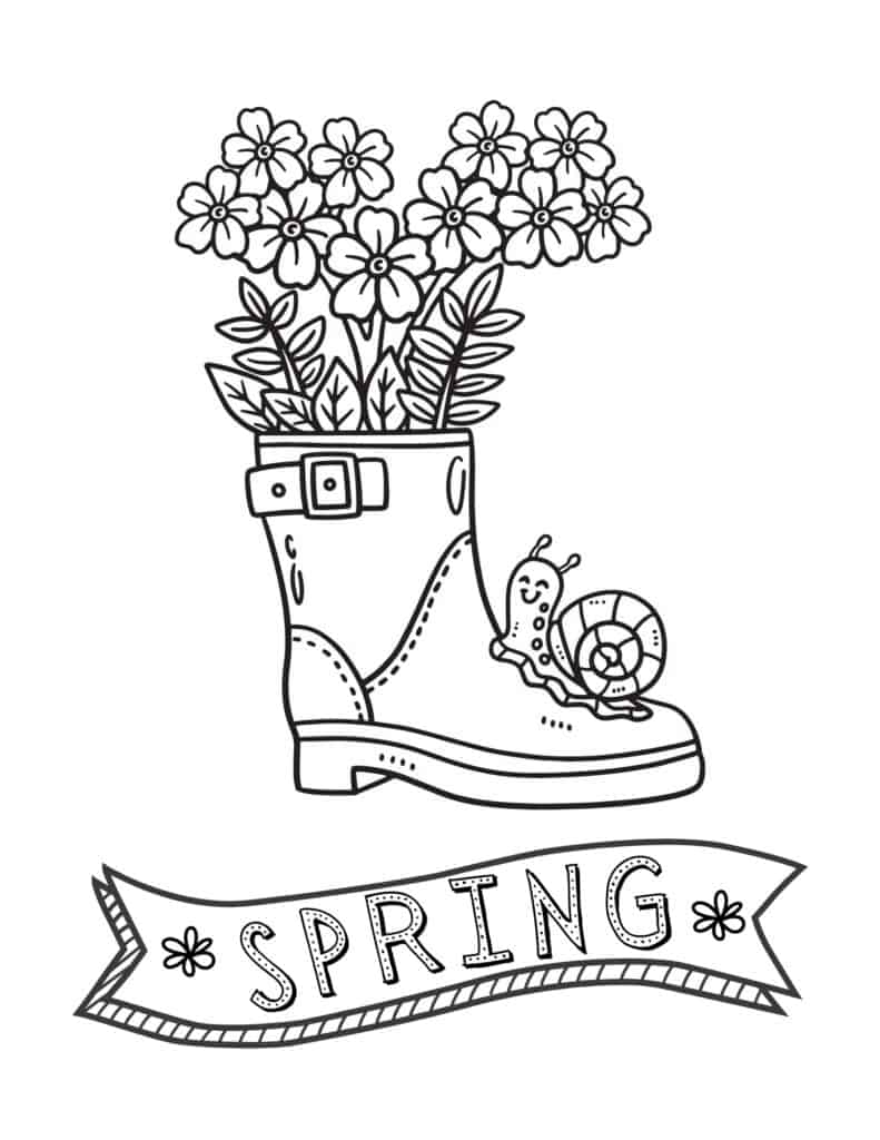 Free spring coloring pages for kids and adults