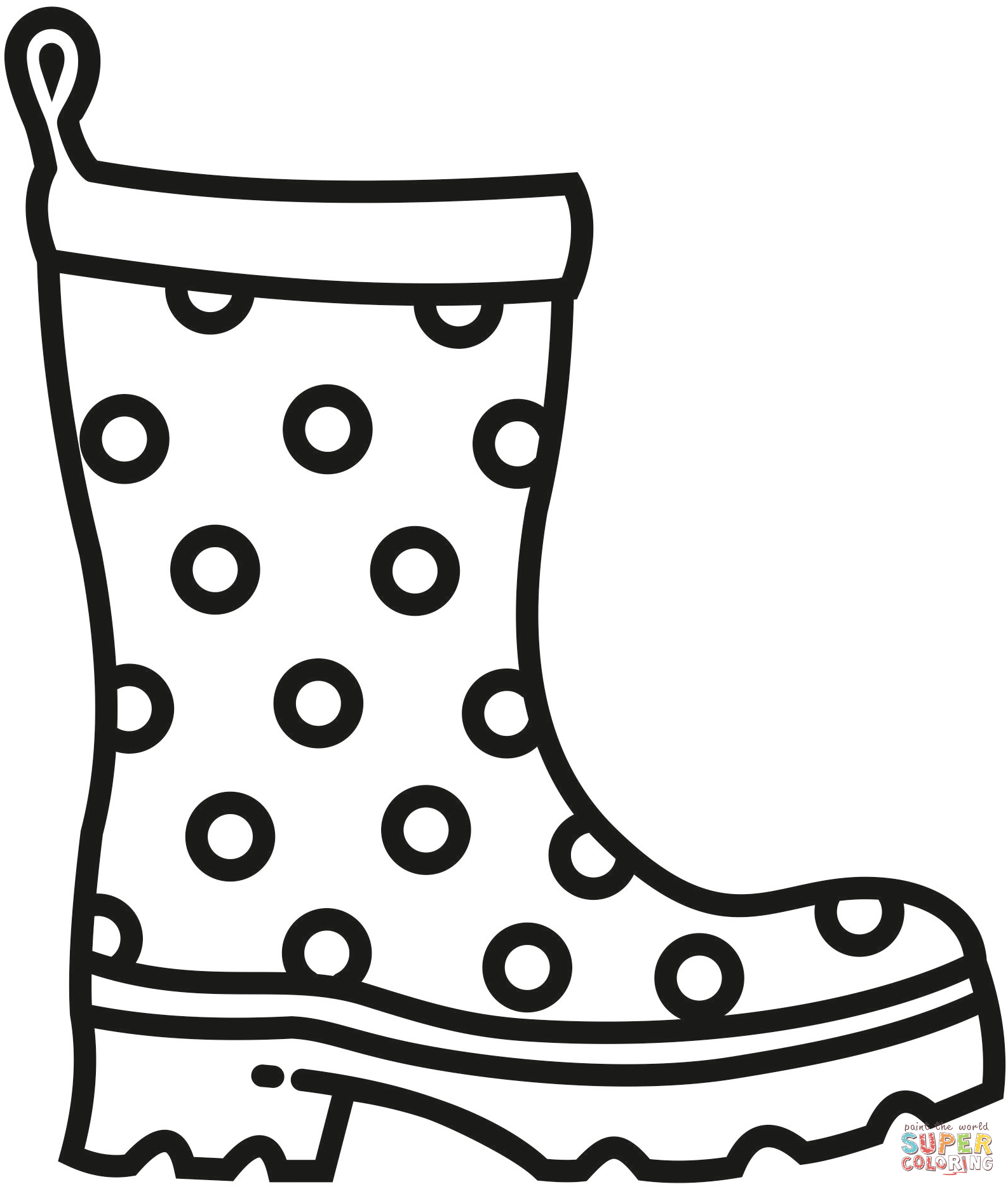 Rain boots coloring page free printable coloring pages