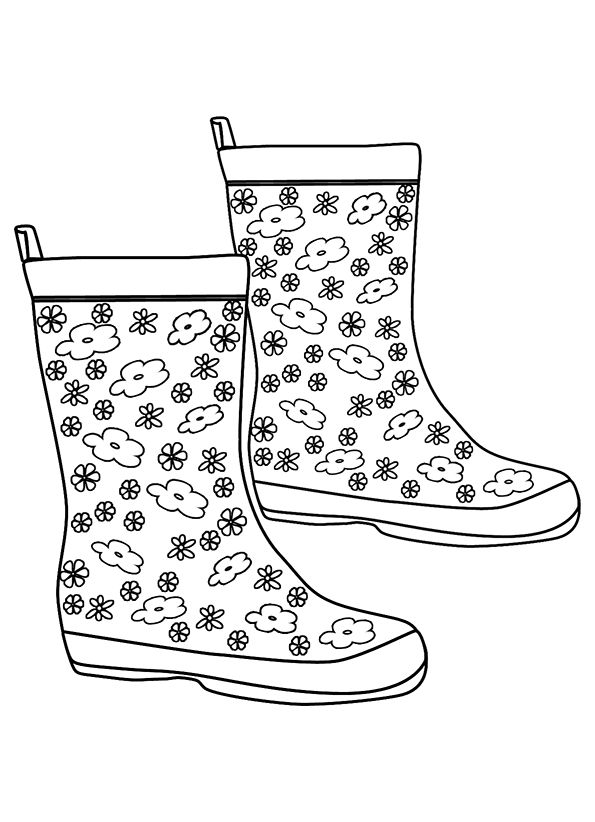 Jaargetijden herfst kleurplaten bladeren rain boots funky wellies flower crafts kids