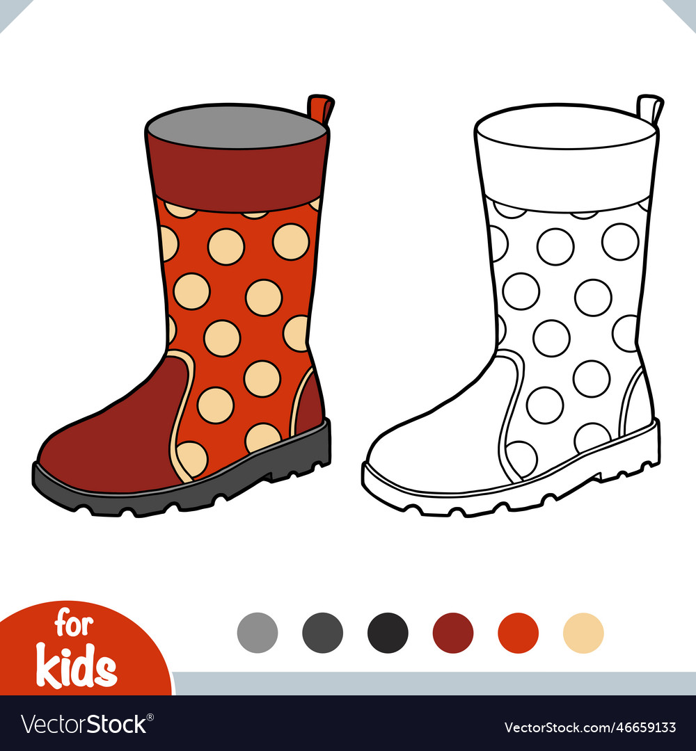 Coloring book rubber boots royalty free vector image