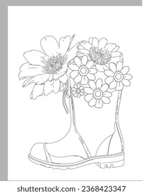 Flower rain boot coloring page template ññððºðððñ ððµðºñðñððñ ðñðñððºð ððµð