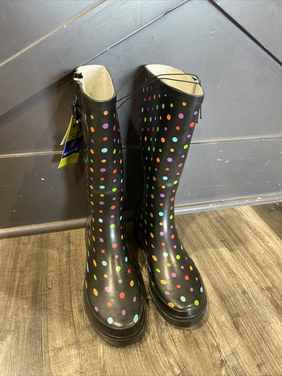 Western chief rain boots ditsy dots multi