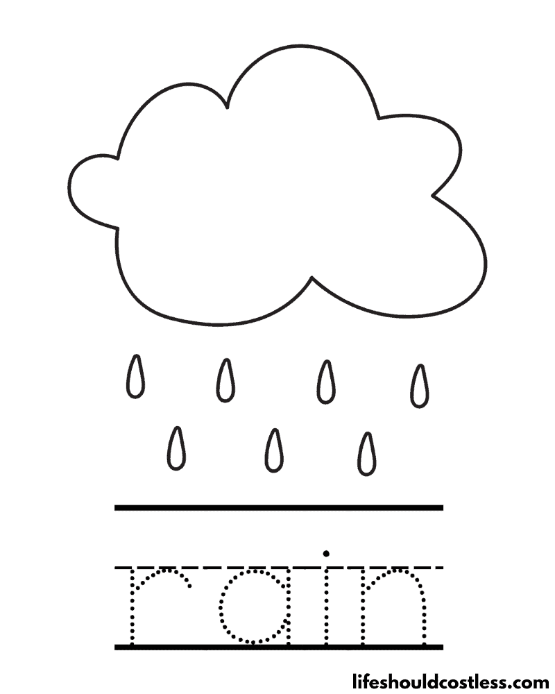 Rain coloring pages free printable pdf templates