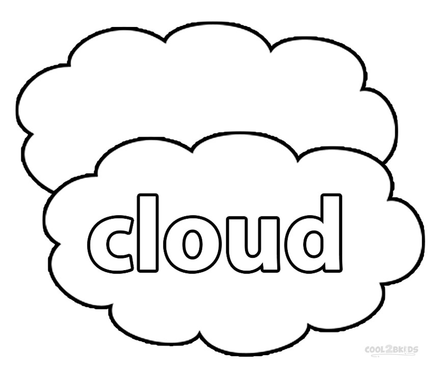 Printable cloud coloring pages for kids