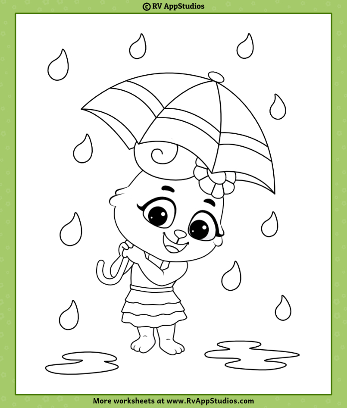 Rain coloring pages for kids free printables