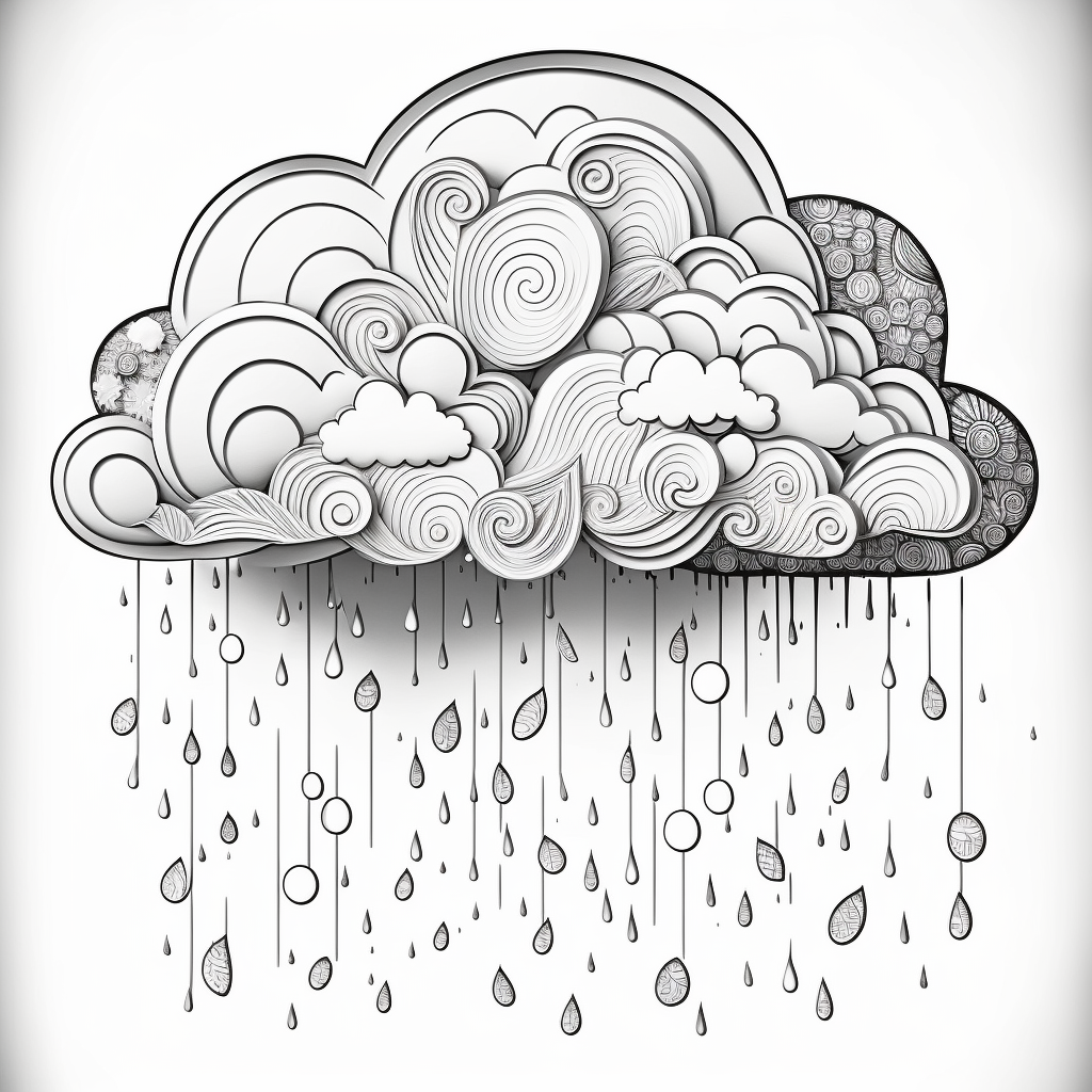 Rain clouds coloring page for adults ðñðððððº