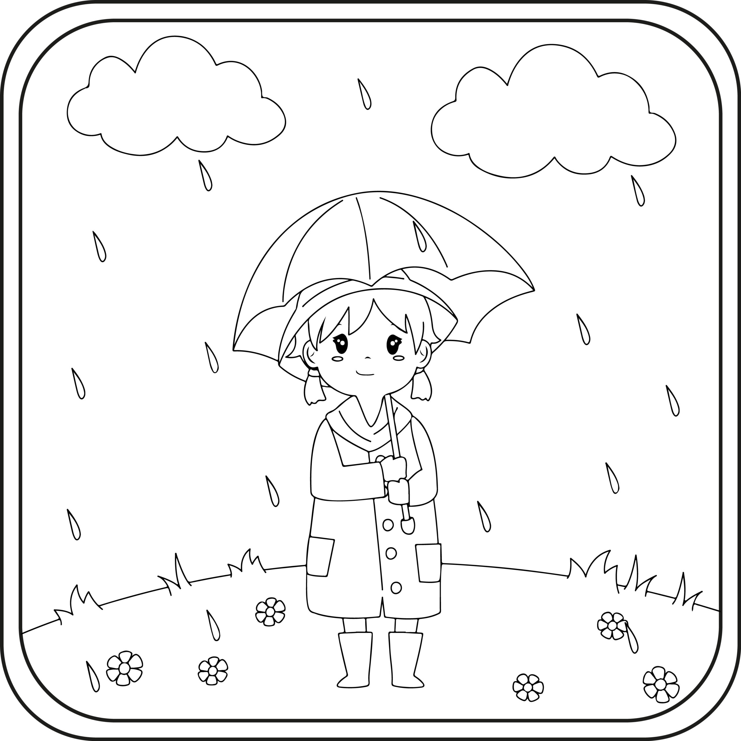 Rain coloring pages preschool kindergarten first grade made by teachers