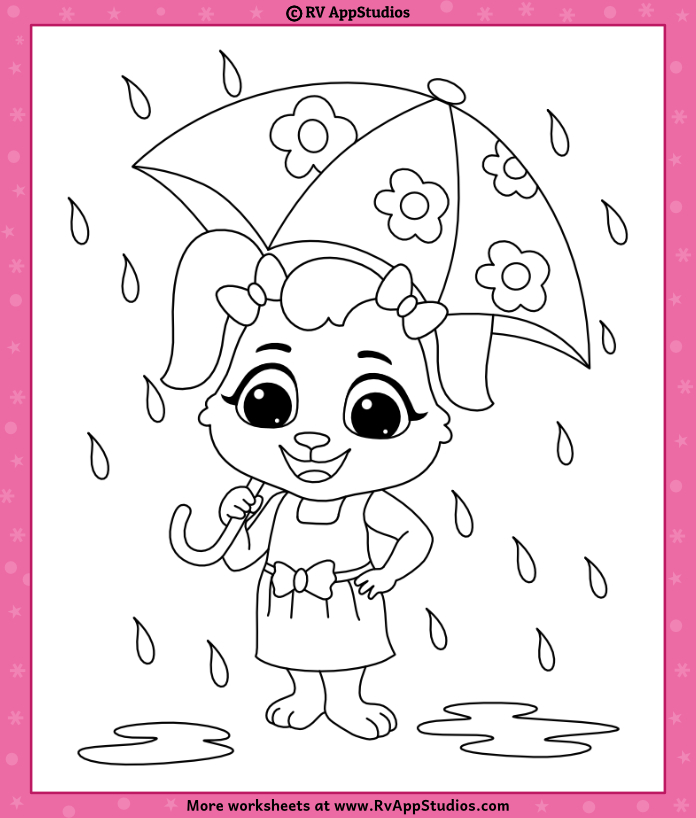 Printable rain coloring pages for kids best raining pictures to color