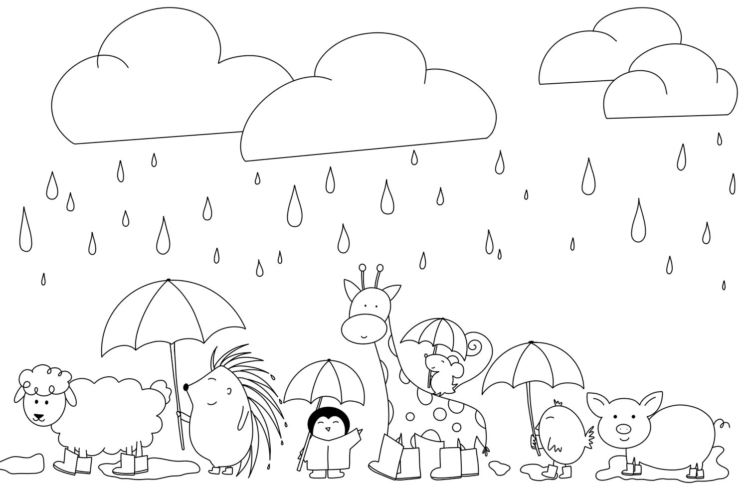 April showers loring page digital â the doodle shop