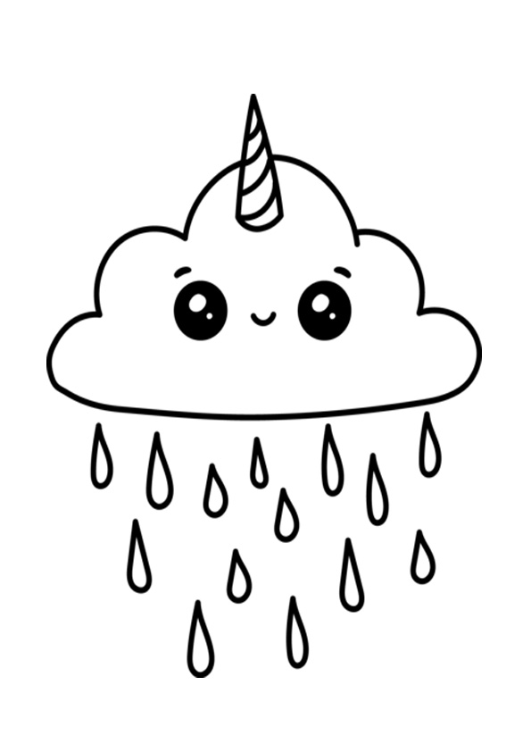 Coloring pages raining cloud coloring page