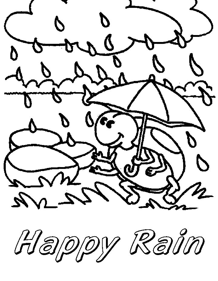 Rain coloring pages