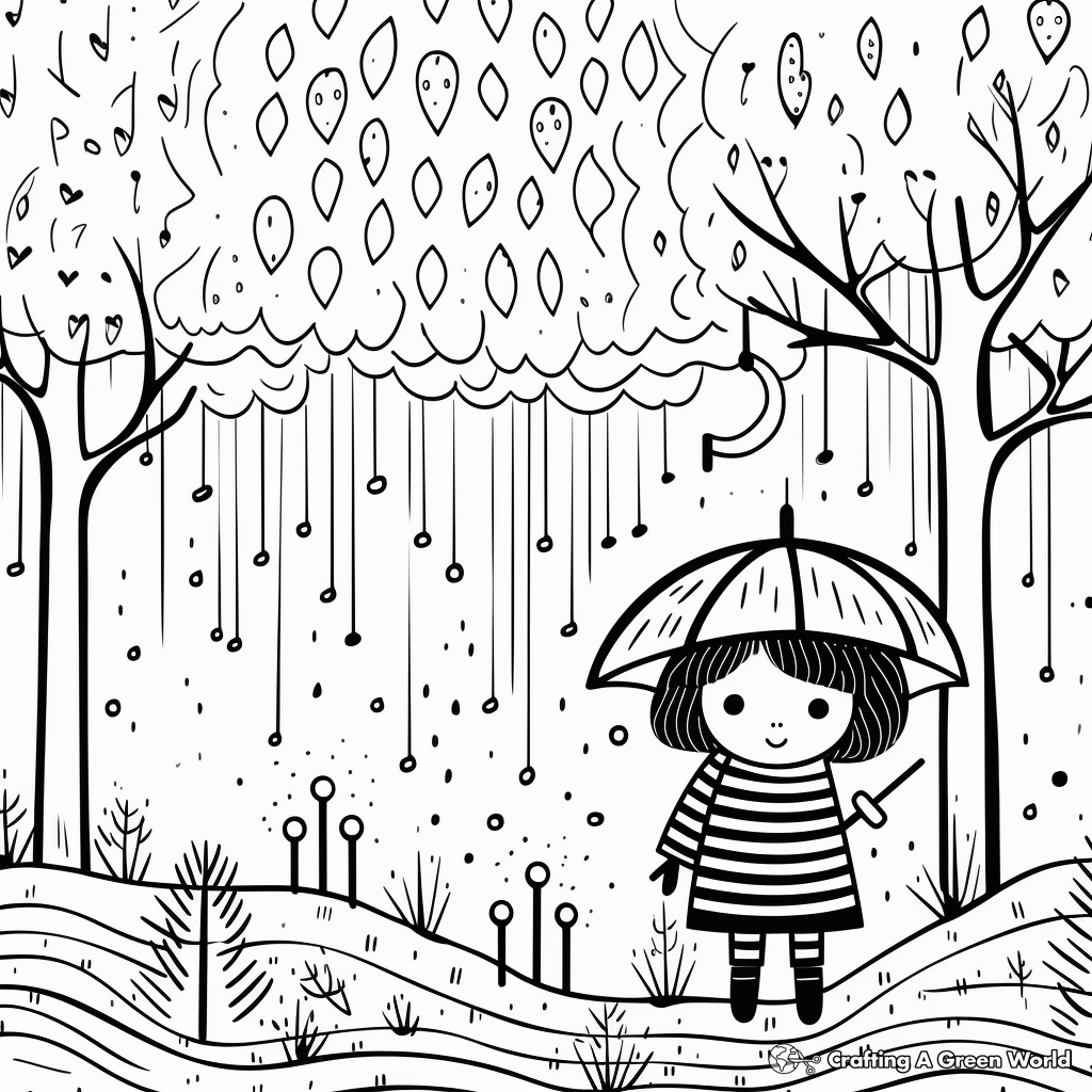 Rain coloring pages