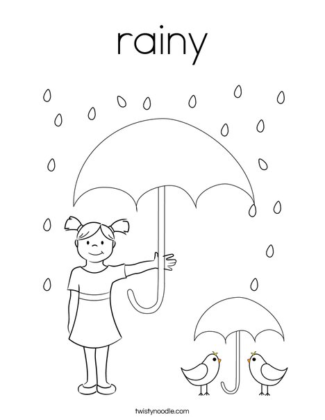 Rainy coloring page