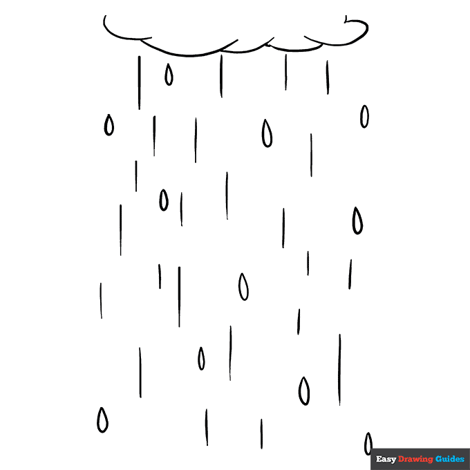 Rain coloring page easy drawing guides