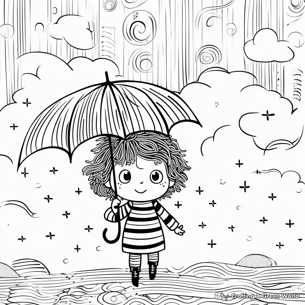 Rain coloring pages