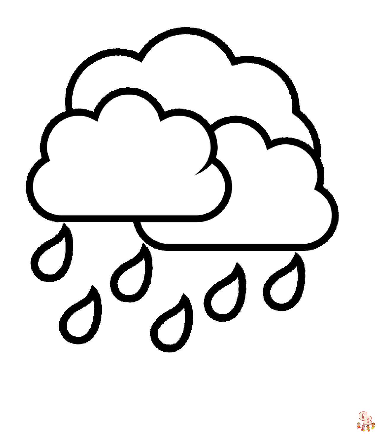 Find the best rain coloring pages for kids