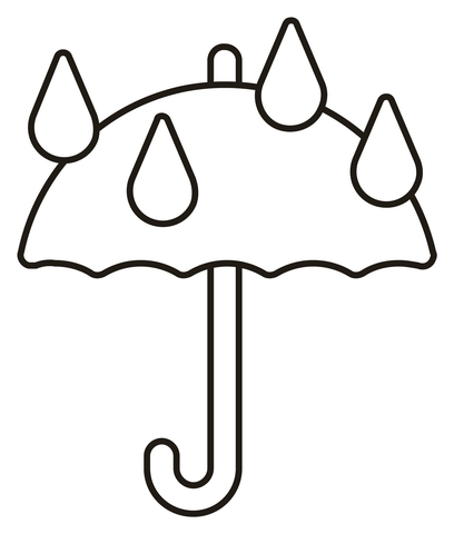 Umbrella with rain drops coloring page free printable coloring pages