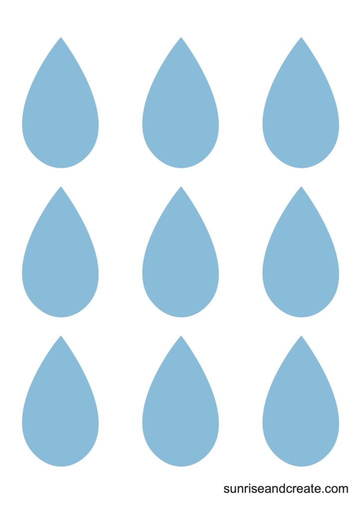 Free printable raindrop templates